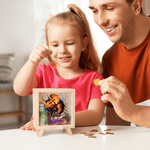 Salvadanaio in legno trasparente personalizzato con nome per i bambini che amano i dinosauri