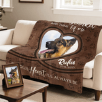 Personlig flerfärgad hjärtfoto mjuk pläd med namn och datum heminredning minnesmärke sympati husdjur förlust gåva för husdjursägare