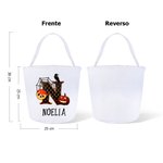 Bolsa reutilizable personalizada de calabaza con asa e inicial para dulces y fiesta de truco o trato regalo de Halloween para niños