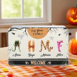 Lata de galletas personalizada con nombres e iniciales de 1 a 8 monstruos regalo de cumpleaños y Halloween para niños y familiares