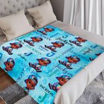 Personalized Cartoon Black Character Fantasy Unicorn Rainbow Soft Throw Blanket with Name Home Decor Birthday Christmas Gift for Boys Girls