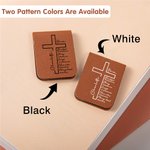 Personalized Cross Positive Bible Verse PU Leather Magnetic Bookmark Clip with Name Reading Supplies Birthday Gift for Christians Book Lovers
