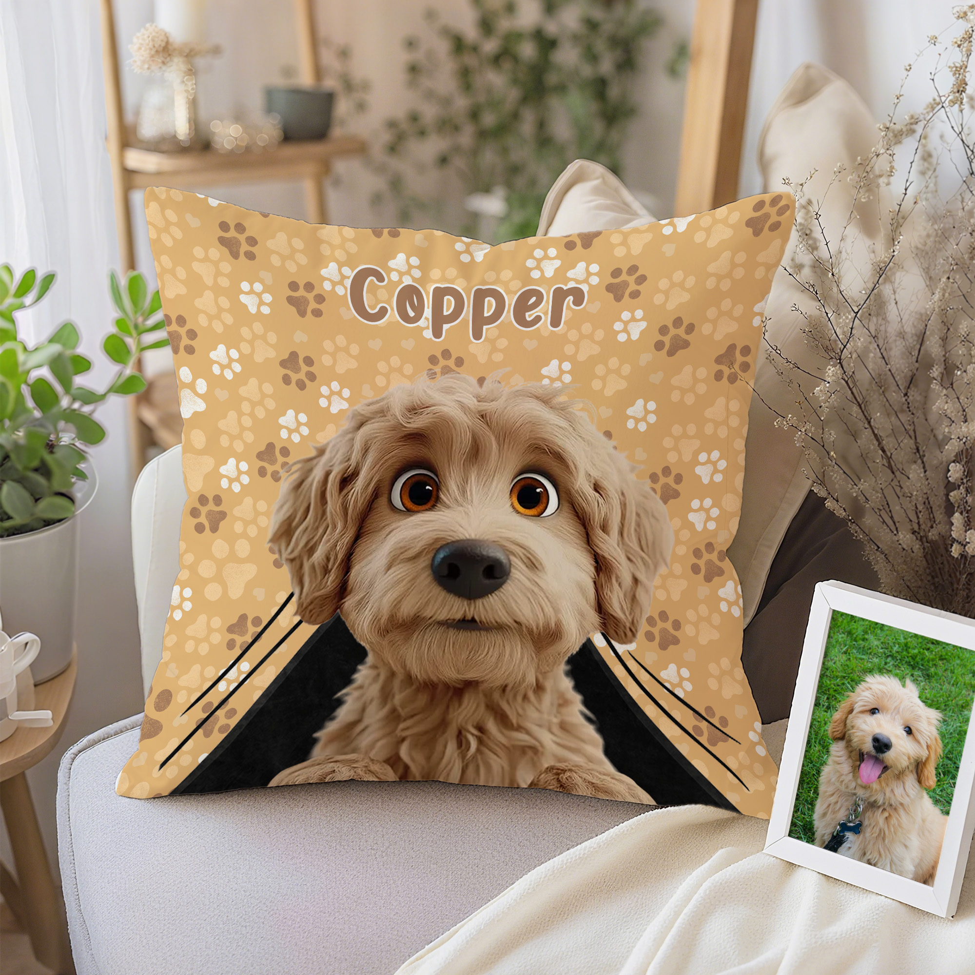 Housse de coussin personnalisée en forme de patte de chien avec nom Cadeau d'anniversaire pour les propriétaires de chiens et leurs amis