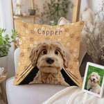 Personalized Paw Print Cute Cartoon Dog Soft Throw Pillow Cover with Name Home Decor Birthday Gift for Dog Owner Pet Lover