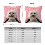 Personalized Paw Print Cute Cartoon Dog Soft Throw Pillow Cover with Name Home Decor Birthday Gift for Dog Owner Pet Lover