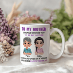Personalised Cartoon Mother and Daughter Ceramic Coffee Mug with Name Daily Use Birthday Mother's Day Gift for Girls Women