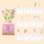 Personalisierte Aquarell Floral 2026 Tischkalender mit Gravur Text und hölzernen Sockel Home Decor Neujahr Geschenk für Familie Freunde
