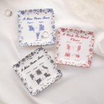 Personalized Toile De Jouy State Map Square Ceramic Trinket Jewelry Dish with Text and Name Birthday Anniversary Gift for Family Couples