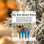 Personlig The Bitches Times 2-4 Tecknade karaktärer Akrylprydnad med namn och nyckelband Heminredning Julklapp för syster besties