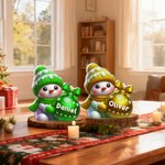 Gepersonaliseerd Multikleur Schattig Sneeuwpop Kerstbal Ornament met Naam Kerstdecoratie Kerst Cadeau voor Familie en Vrienden