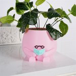 Personalized 3D Printed Cute Book-Reading Planter Pot with Name Home Decor Birthday Gift for Bookworm Plant Lover