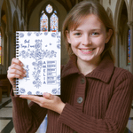 Personalized Floral Cross Bible Verse  A5 Spiral Journal Notebook with Name and 120 Lined Pages First Communion Baptism Gift for Girls Christians