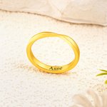 Personalized Mobius Strip Twisted Band Ring with Engraved Name Dainty Jewelry Daily Wear Birthday Anniversary Gift for Couples Newlyweds