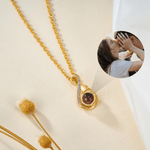 Personalized Infinity Photo Projection Zircon Necklace with Heart Dainty Jewellery Anniversary Birthday Memorial Gift for Women