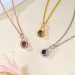 Personalized Infinity Photo Projection Zircon Necklace with Heart Dainty Jewellery Anniversary Birthday Memorial Gift for Women