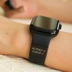 Personalised Simple Engraved Text Rectangle Watch Band Charm Smartwatch Accessories Daily Use Birthday Gift for Women Men