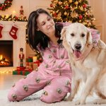 Personalisierte 1-5 Haustier Fotos Multicolor weiche lange Ärmel Pyjama Matching Set mit Namen Geburtstag Weihnachten Geschenk für Kinder Familie