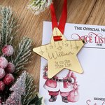 Personalized Santa Claus Elk Star Shape Acrylic Medal Ornament with Name and Card Home Decoration Christmas Gift for Kids