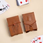 Personalised Portable PU Leather Cribbage Board with Playing Cards and Engraved Text Travel Outdoor Game Birthday Gift for Family Friends