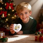 Personalized Cute Dinosaur Construction Vehicle Heart Circular Hanging Ornament Home Decor Christmas Gift for Toddler Boys