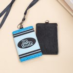 Personlig korthållare i flerfärgad krita med text Tillbaka till skolan Lärarens dag Uppskattningsgåva för lärare