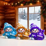 Personalisiertes Mehrfarbiges Ornament mit Niedlichem Schneemann-Weihnachtskugel Namen Haus Deko Weihnachtsgeschenk für Familie und Freunde