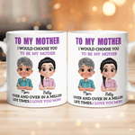 Personalised Cartoon Mother and Daughter Ceramic Coffee Mug with Name Daily Use Birthday Mother's Day Gift for Girls Women