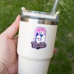 Personalised Multicolor Baseball Ice Cream Drip Stickers with Name and Number Birthday Gift for Baseball Lovers