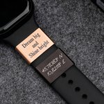Personalised Simple Engraved Text Rectangle Watch Band Charm Smartwatch Accessories Daily Use Birthday Gift for Women Men