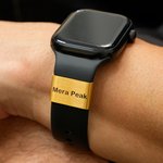 Personalised Simple Engraved Text Rectangle Watch Band Charm Smartwatch Accessories Daily Use Birthday Gift for Women Men