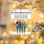 Personlig The Bitches Times 2-4 Tecknade karaktärer Akrylprydnad med namn och nyckelband Heminredning Julklapp för syster besties