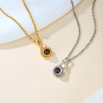 Personalized Infinity Photo Projection Zircon Necklace with Heart Dainty Jewellery Anniversary Birthday Memorial Gift for Women