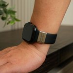 Personalised Simple Engraved Text Rectangle Watch Band Charm Smartwatch Accessories Daily Use Birthday Gift for Women Men