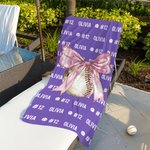Personalisierte rosa Bogen Ball Sport schnell trocknen Mikrofaser Strand Handtuch mit Nummer und Name Strand Party Geburtstagsgeschenk für Frauen Sportliebhaber