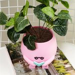 Personalized 3D Printed Cute Book-Reading Planter Pot with Name Home Decor Birthday Gift for Bookworm Plant Lover