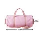 Personalised Ballet Girl Theme Striped Large Seersucker Duffle Bag with Name and Shoulder Strap Back to School Birthday Gift for Girl Dance Lover