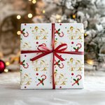 Personalisierte Weihnachtsmannmütze Zuckerstange erste Geschenkpapier mit Namen Weihnachtsgeschenk Dekor für Familie Freunde