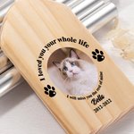 Personalised Photo Paw Print Wood Wind Chime with Text Name and Date Memorial Sympathy Pet Loss Gift for Pet Owner