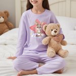 Personalisierter Tier-Design Kinder Schlafanzug aus 100% Baumwolle mit Namen Hausanzug Geburtstag Geschenk für Jungen Mädchen