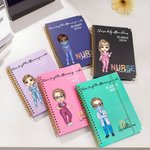 Personalised Cartoon Doctor Nurse Character 2026 Planner A5 Spiral Notebook Pen with Name Nurse Week Appreciation Gift for Medical Staff