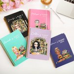 Personalised Cartoon Reading Girl Cat Book 2026 Planner Spiral A5 Notebook with Weekly Monthly Planner Pages Birthday Gift for Book Lovers Women