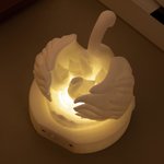 Personalised 3D Printed Swan Mother and Little Swan Luminous Ornament with Name Desk Decor Christmas Gift for Mom Grandma Family