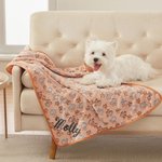 Personalisierte Pfote drucken weiche Fleece Haustier Decke mit gestickten Namen Home Decor Geburtstagsgeschenk für Tierbesitzer
