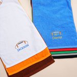 Personalized Football Design Super Absorbent 100% Cotton Soft Lightweight Sports Towel with Embroidered Name Birthday Gift for Football Sports Lovers
