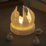 Personalised 3D Printed Swan Mother and Little Swan Luminous Ornament with Name Desk Decor Christmas Gift for Mom Grandma Family