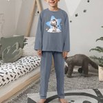 Personalisierter Tier-Design Kinder Schlafanzug aus 100% Baumwolle mit Namen Hausanzug Geburtstag Geschenk für Jungen Mädchen