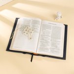 Personalised Cross Floral Monogram PU Leather Bible Book Cover Case with Name Bible Study Supplies Christmas Religious Gift for Christian