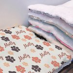 Henkilökohtainen tassunjäljet pehmeä lemmikkieläinten sängyn matto nimellä Ulkoilutoiminta Pet Party syntymäpäivälahja lemmikkieläinten omistajille ystäville