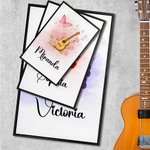 Personalised Guitar Birth Flower Butterfly Music Symbol Canvas Poster Framed Frameless Painting Christmas Birthday Gift for Music Lovers Guitarists