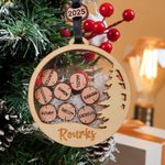 Personalised 1-8 Mini Wood Slices Shaker Ornament with Names and Year Christmas Tree Decor Holiday Party Favors for Family Friends